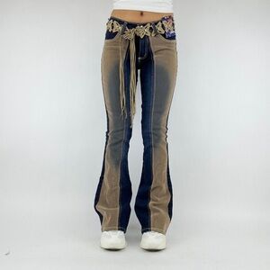 Stylish Two-Tone Boot Cut Flare Pants